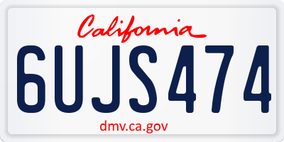 CA license plate 6UJS474