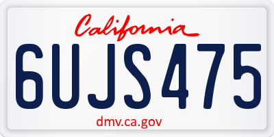 CA license plate 6UJS475