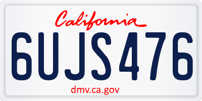 CA license plate 6UJS476