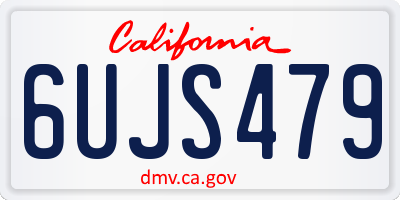CA license plate 6UJS479