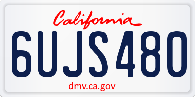 CA license plate 6UJS480