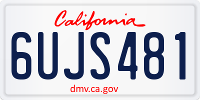 CA license plate 6UJS481