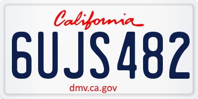 CA license plate 6UJS482