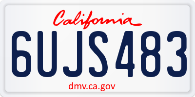 CA license plate 6UJS483