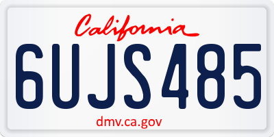 CA license plate 6UJS485