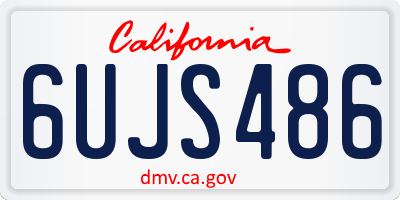CA license plate 6UJS486