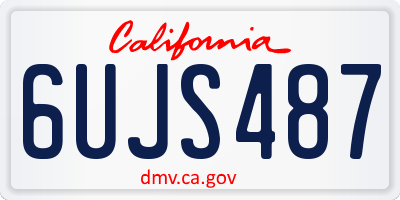 CA license plate 6UJS487