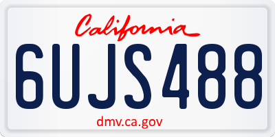 CA license plate 6UJS488