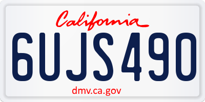 CA license plate 6UJS490