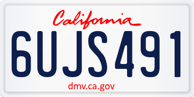 CA license plate 6UJS491
