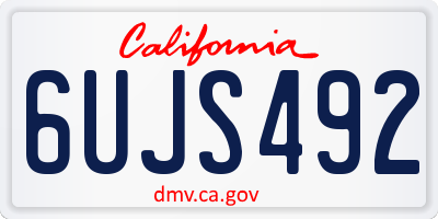 CA license plate 6UJS492