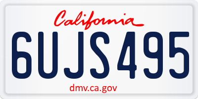 CA license plate 6UJS495