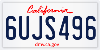 CA license plate 6UJS496
