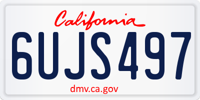 CA license plate 6UJS497
