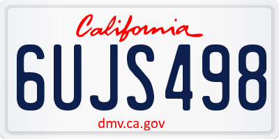 CA license plate 6UJS498