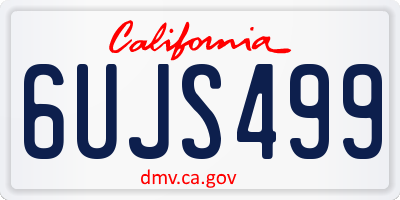 CA license plate 6UJS499