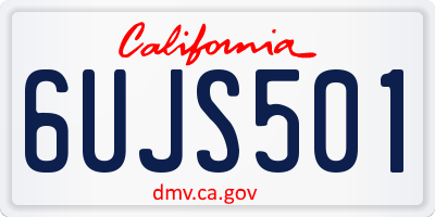 CA license plate 6UJS501