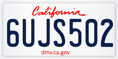 CA license plate 6UJS502