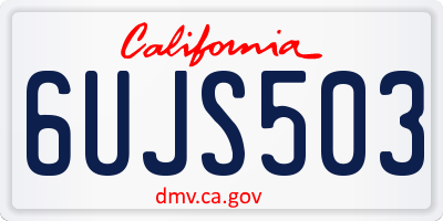CA license plate 6UJS503