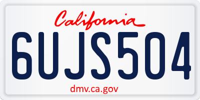 CA license plate 6UJS504
