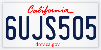 CA license plate 6UJS505