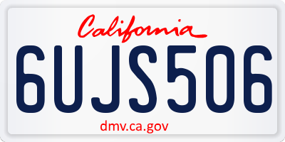 CA license plate 6UJS506
