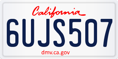 CA license plate 6UJS507