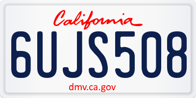 CA license plate 6UJS508