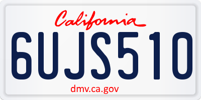 CA license plate 6UJS510