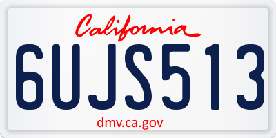CA license plate 6UJS513