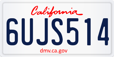 CA license plate 6UJS514