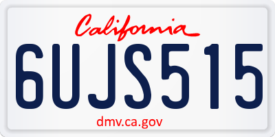 CA license plate 6UJS515