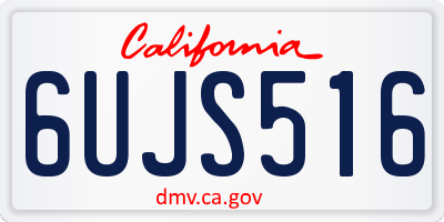 CA license plate 6UJS516