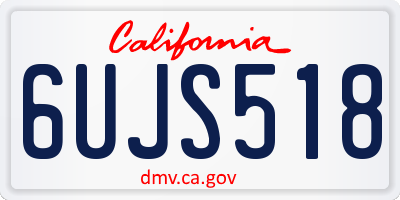 CA license plate 6UJS518