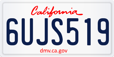 CA license plate 6UJS519