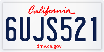 CA license plate 6UJS521