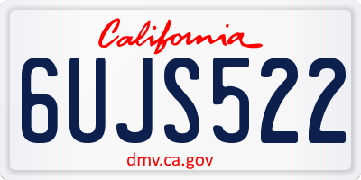 CA license plate 6UJS522
