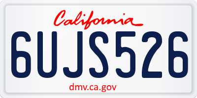 CA license plate 6UJS526