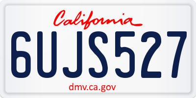 CA license plate 6UJS527
