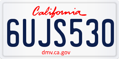 CA license plate 6UJS530
