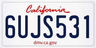 CA license plate 6UJS531