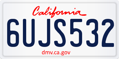 CA license plate 6UJS532