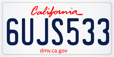 CA license plate 6UJS533