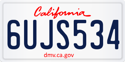 CA license plate 6UJS534