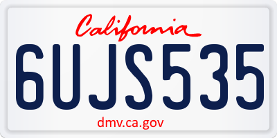 CA license plate 6UJS535