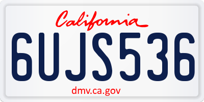 CA license plate 6UJS536