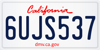 CA license plate 6UJS537