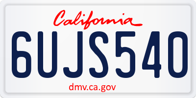 CA license plate 6UJS540