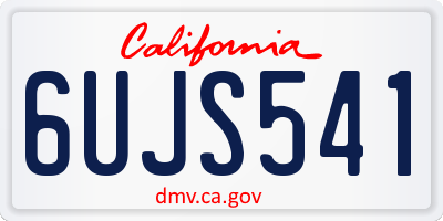 CA license plate 6UJS541