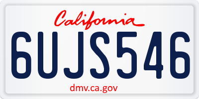 CA license plate 6UJS546